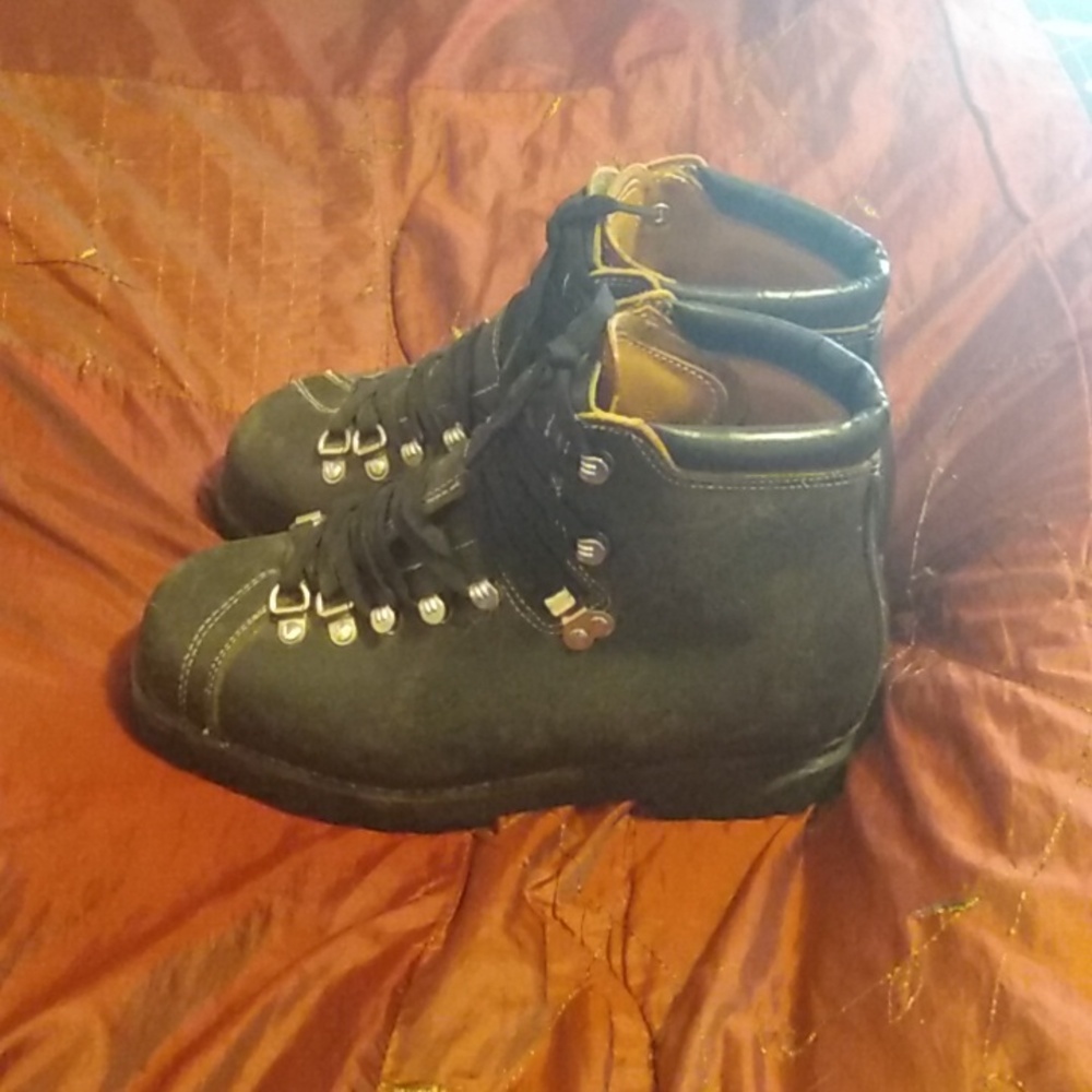 Rare Vintage Bally Black Leather Lace Up Combat Boots Size 6 - Picture 4 of 16